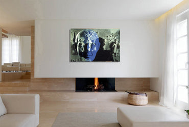 Titus and His Father Vespasian canvas print by Storaro Art Collection - Flavian dynasty Roman emperors with sacred blue imagery on museum-quality wall art